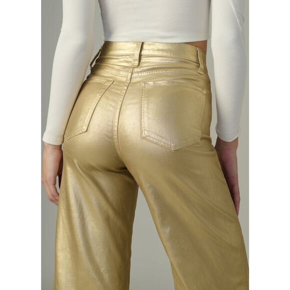 Joes Jeans The Mia High Rise Wide Ankle Jeans Gold Foil 27 - Picture 8 of 15